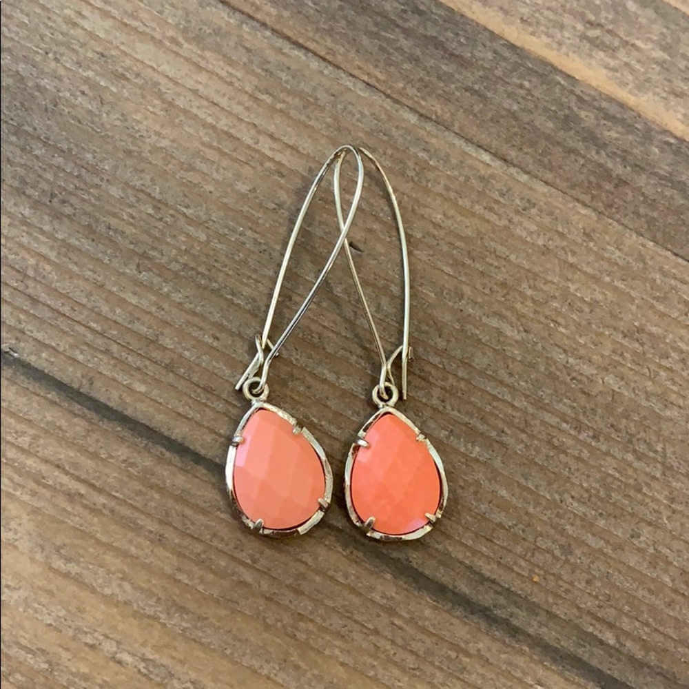 Kendra Scott coral drop earrings